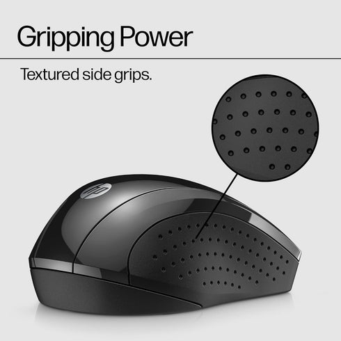 HP Wireless Mouse - Black, 15-Month Battery, 1600 DPI Sensor, Side Grips - For PC/Laptop, Mac, Chromebook...