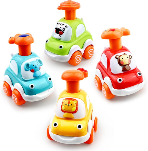 Baby Toy Cars for 1 +Year Old Boy - Toddler Toys Age 2 3 4 Year Old Boy Gifts, Animal Cartoon Press and Go Cars for Toddlers 2-4 Birthday Toys...