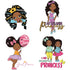 4 Pieces Black Girl Inspirational Quote Wall Decal Motivational Saying African American Sticker Positive Stickers Little Decals for Bedroom Girl P...
