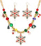 NVENF Christmas Necklace Earrings for Women Holiday Snowflake Reindeer Santa Clause Pendant Collar Necklace Xmas Themed Drop Dangle Earrings Festi...