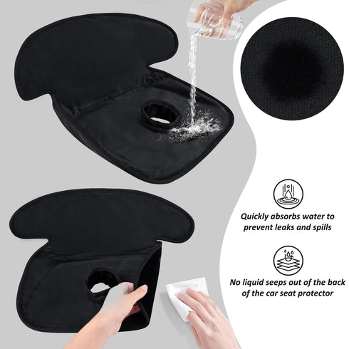 INFANZIA Dry Seat, Car Seat Protector Waterproof Carseat Liner Potty Training Toddlers, Baby and Infants, Piddle Pad for Carseats Strollers (Black...