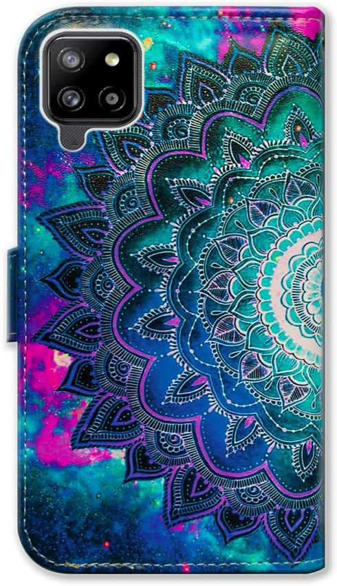 Case for Galaxy A42 5G, Mandala Flower Space Leather Flip Phone Case Wallet Cover with Card Slot Holder Kickstand for Samsung Galaxy A42 5G 2021...