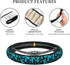 Butterfly Turquoise Green Steering Wheel Cover for Women Men Girls Car Accessories Decor Anti-Slip Neoprene Auto Steering Wheel Covers Protector U...