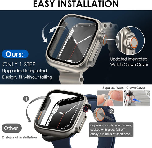 WINGLE 2 in 1 Waterproof Case for Apple Watch Screen Protector 40mm Series 6 5 4 SE?Looks Like Apple Watch Ultra?, 2 Pack iWatch Face Cover + Back...