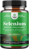 Yeast Free Selenium 200mcg Capsules - High Potency Selenium Supplement for Immunity Antioxidant and Thyroid Support Essential Trace Mineral - Vega...