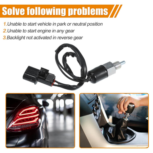 X AUTOHAUX Neutral Safety Switch Back-up Lamp Switch for Mitsubishi Montero 1992-2001 Metal Plastic Silver Tone Black...
