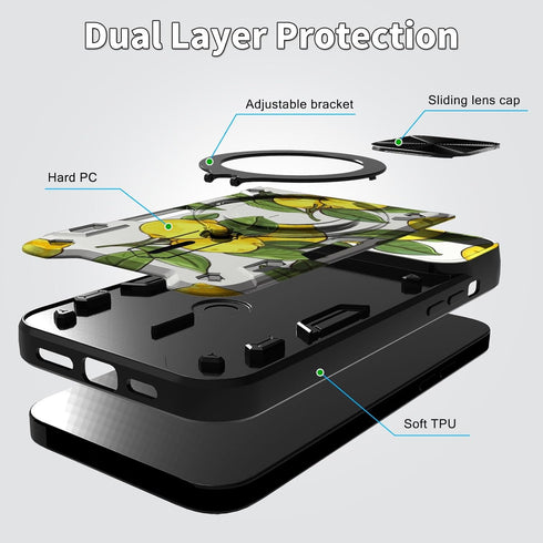 for Motorola Moto G Stylus 5G 2023 Case with Slide Camera Lens Cover & 360 Degree Rotate Ring Kickstand Hybrid Dual Layer Heavy Duty Protective Ph...
