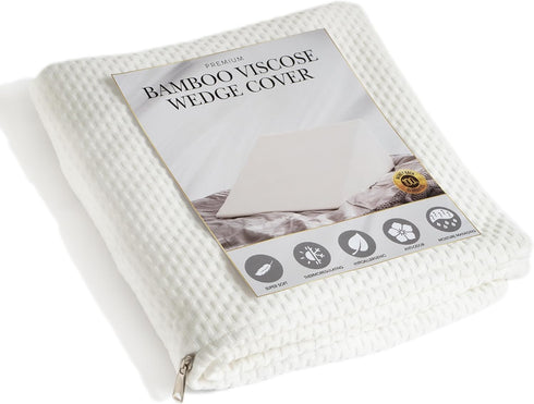 Bamboo Viscose Top Layer Wedge Pillow Case Cover 24x24x7.5, Moisture-Wicking, Cooling and Breathable Wedge Pillow Cover with Zipper...