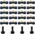 20 Pieces Brass Misting Nozzles 1/4 Inch Slip Lock Mister Nozzles Thread Misting Nozzle Tees with 20 Nozzles + 20 Seats + 4 Plugs for Outdoor Cool...