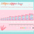 Funfery 100 pcs Pink Holographic Mylar Packaging Bags, Clear Sealing Resealable Smell Proof Bag Foil Pouch Zipper Bag for Food Storage,Lipgloss,Je...