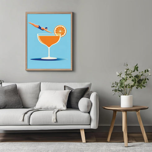 Posterizer 1 pcs-Colorful Cocktail Print-Fun Minimal Poster-Abstract & Modern Art-Retro Art- Art Poster Print for Home, Office, Store, Bar- unfram...