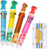 Shuttle Pens, 4Pcs 10 in 1 Multicolor Ballpoint Gel Pens with Animal Heads, 0.5mm Liquid Ink Pens, Ergonomic Grip, Gift for Office School Supplies...