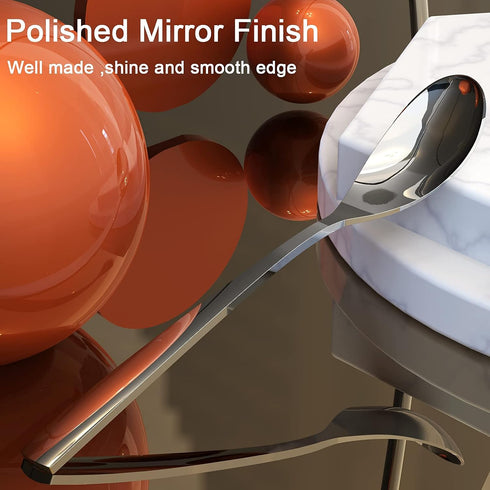 Coffee Spoons,2-Piece GLAMFIELDS Teaspoons with a Long Handle, 6"Demitasse Espresso Spoons Set Food Grade Stainless Steel Small Serving Spoons for...