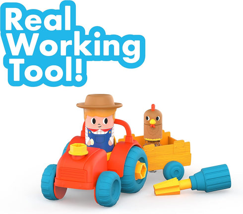 Educational Insights Design & Drill Bolt Buddies Tractor Take Apart Toy with Screwdriver Tool, Preschool STEM Toy, Gift For Boys & Girls, Ages 3+...