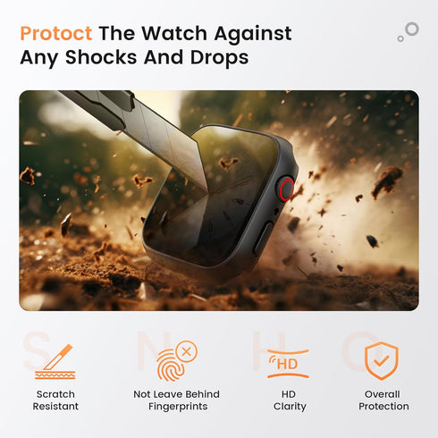 Goton Waterproof Privacy Case for Apple Watch Series 9 8 7 6 5 4 SE Ultra 40mm 44mm 41mm 45mm 49mm, Hard PC Bumper Tempered Glass Screen Protector...