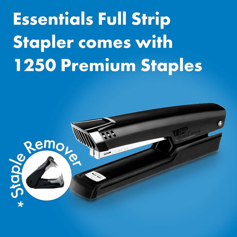 Maped - Essentials Full Strip Stapler Combo - Office Document Organization - Durable Efficiency - Metal Mechanism & Anti-Slip - Includes Staple Re...