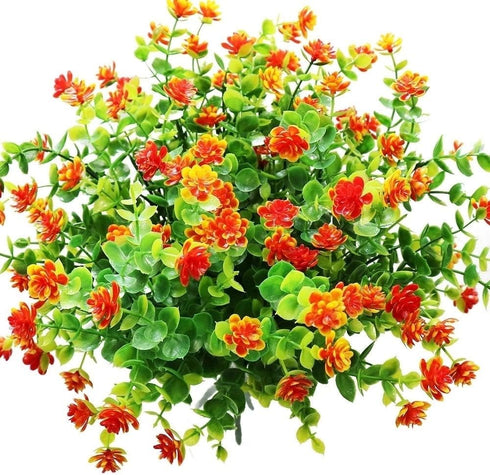 Artificial Flowers for Outdoors Artificial Plants & Flowers Fake UV Resistant Faux Plastic Greenery Shrubs for Outside Haning Planter Home Wedding...