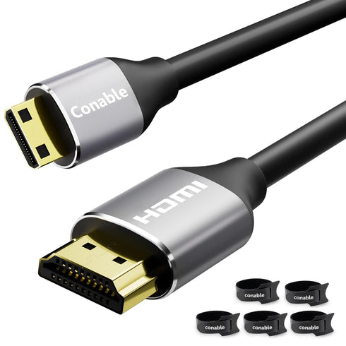 HDMI to Mini HDMI Cable 4 FT, High Speed HDMI to Mini HDMI Cable, Bi-Directional 2.0 Cord, 4K@60Hz, Compatible with Camera, Camcorder, Tablet and ...