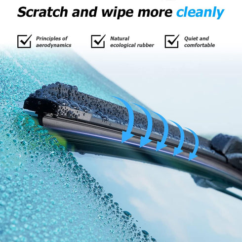 4PCS Car Windshield Wiper Blade Strips, DIY Silicone Car Frameless Window Boneless Replacement, Auto Adjustable Insert Rubber Wiper Blade Refills,...