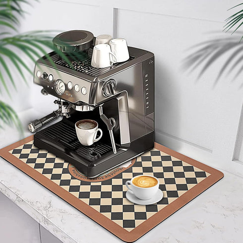 Coffee Mat, Coffee Bar Mat for Countertop Mat for Coffee Station Bar Mat, Dish Drying Mat for Kitchen Counter Drying Mat, Under Coffee Maker Espre...
