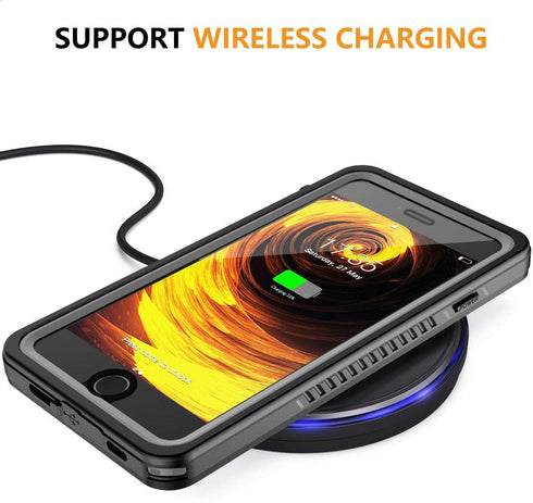 iPhone 7/8 Plus Waterproof Case - Shockproof, Sandproof, Dirtproof IP68, Full Body Protection, Black/Clear......