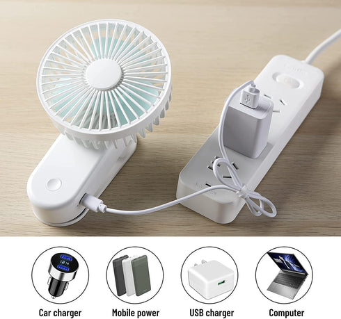 Portable Mini Clip on Fan, 4000mAh Rechargeable USB Battery Operated Stroller Fan with Magnetic - White...