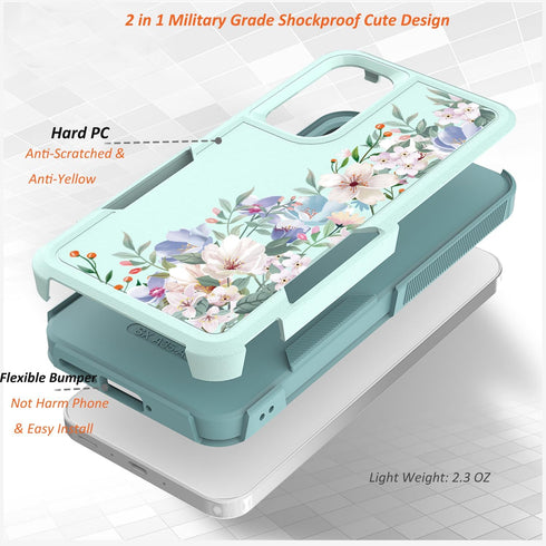 for Samsung Galaxy A35/A55 5G Case: Cute Flowers Floral Design for Girls Women Slim Soft TPU Bumper Shockproof Silicone Cell Phone Cover A35 A55 (...
