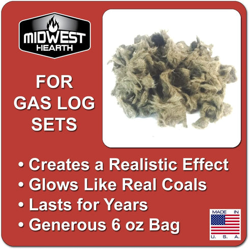 Midwest Hearth Rock Wool for Gas Log - 6 oz. Bag...