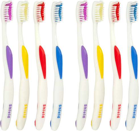 Sensation Expert Toothbrush with Care Cap, Removes Plaque and Surface Stains, Ergonomic Rubber Handle, Soft Bristles, Ideal for Adults, 8 Count (P...
