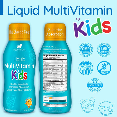 Liquid Multivitamin for Kids - Sugar Free Kids Vitamins -16 oz, 32 Servings...