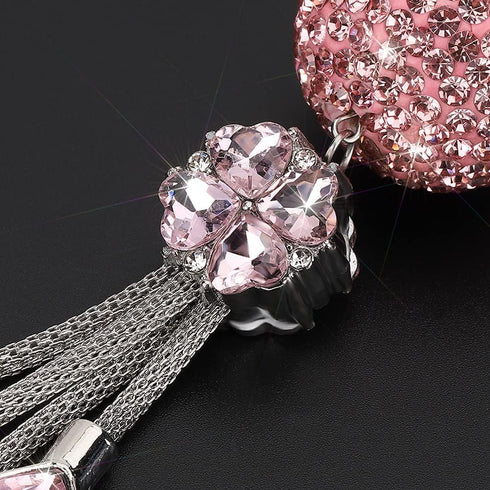OTOSTAR Bling Crystal Ball and Drops Car Hanging Accessories, Car Rear View Mirror Pendant Charms Interior Sun Catcher Ornament, Bling Car Accesso...