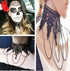 Vintage Lace Skull Choker Necklace, Lace Gothic Statement Necklace, Halloween Goth Choker Necklaces, Vampire Choker Necklace Costume for Women (Bl...