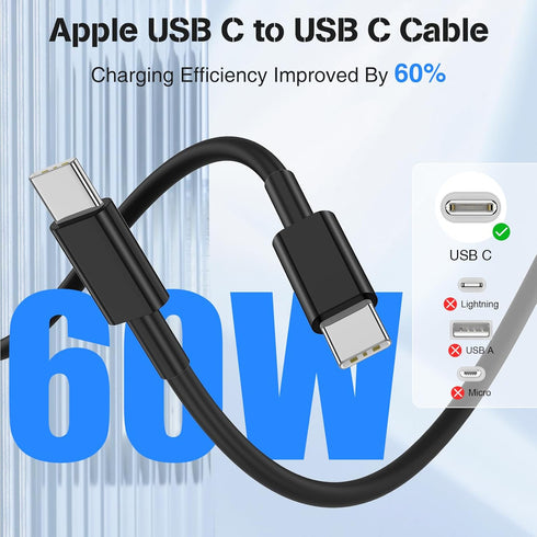 Car Charger for iPhone 15, 40W Dual USB C Car Charger Cigarette Lighter with 2 Pack 10FT USB C to USB C Cable Fast Charging Compatible for iPhone ...