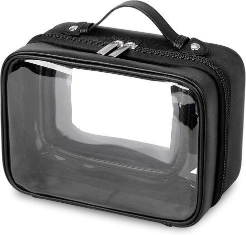 GRANNY SAYS TSA Approved Toiletry Bag, Clear Makeup Bag, Travel Toiletry Bag for Women, Leather Travel Cosmetic Bag, Portable PVC Waterproof Bag, ...