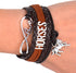 Horse Love Forever & Ever Infinity Bracelet | Leather Wrap | Natural Brown...