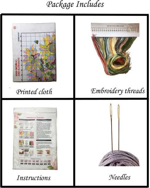 Croshuki Stamped Cross Stitch Kits for Adults 11CT Counted Cross Stitch Kits for Beginners Embroidery Kits with Girls Back Pattern Cloth, Needles,...