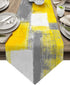 Yellow and Gray Table Runner Farmhouse Style Burlap Table Runner Abstract Modern Art Painting Table Runners for Family Kitchen Dinning Table Decor...