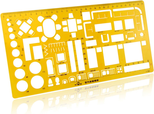 Orange Plastic House Interior Design Architecture Furniture Drafting Tool Drainage Templates Ruler...