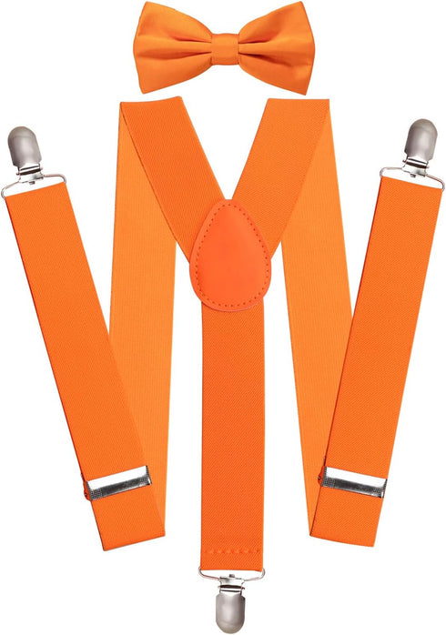 Mardi Gras Suspenders and Bow Tie Set for Men Cosplay Accessories Clip On Y Shape Adjustable Braces...