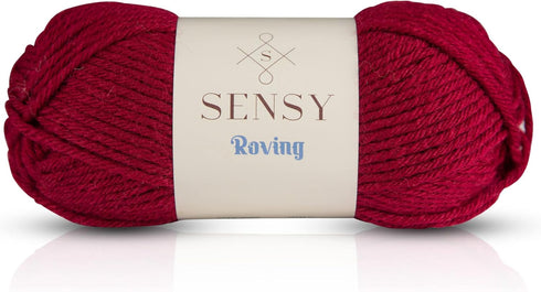 Sensy Roving Yarn, 3.5 oz, 132 Yards, Gauge 5 Bulky (Burgundy)......