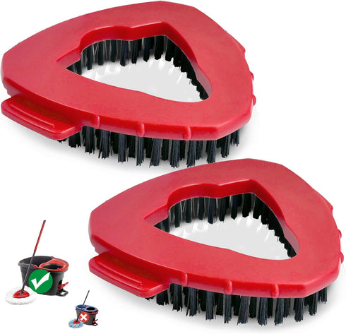 2PCS Spin Mop Scrub Brush Head Compatible with EasyWring 1 Tank System, Floor Scrubber Mop Replace Head, Hard Bristle Cleaning Brush for Bathroom,...
