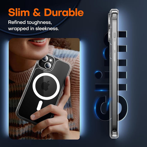 TAURI for iPhone 15 Case, Compatible with Magsafe, Military-Grade Protection, Yellowing Resistant, Slim Shockproof Magnetic Phone Lanyard Case for...