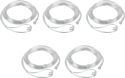 7 Foot Oxygen Nasal Cannula - 5 Pack Soft Fit Cannulas for Oxygen - Standard Kink Resistant Lightweight Oxygen Tubing Cannula...