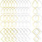 144pcs Earring Hoops for Jewelry Making, 3 Shapes Earrings Findings Hoops Beading Hoop Earrings Hypoallergenic Square Teardrop Round Earring Findi...