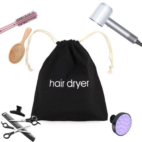 Hair Dryer Bags Drawstring Bag Container Hairdryer Bag for travel bathroom (Light Grey)...
