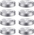 Mudder 8 Pieces Metal Regular Mouth Mason Canning Jar Lids with Straw Hole Leak Proof Reusable Jar, 2.7 Inch (Silver)...