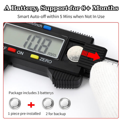 Digital Caliper, Esydon Upgraded Calipers 6 inch, Measuring Tool, Electronic Ruler, with Large LCD Screen, Auto-Off Feature, Inch and Millimeter C...