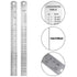 TOODOO 4 Pcs Pocket Ruler 6 Inch and 12 Inch Metal Rulers with Inch and Metric Graduation Stainless Steel Precision Ruler Measuring Tool for Engin...