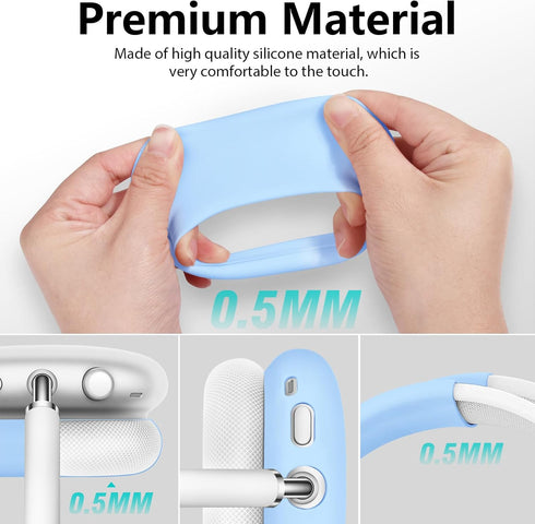 AIRSPO Airpods Max Case Cover, Silicone Case Cover for AirPods Max Headphones, Anti-Scratch Ear Pad Cover/Headband Cover for Apple AirPods Max, Ai...