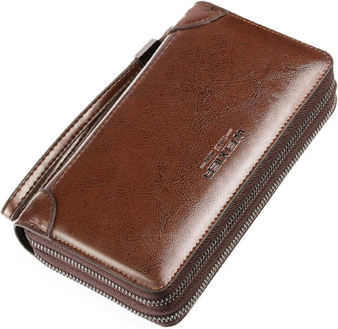 Large Wallet Clutch Long Leather Phone Purse Business Hand Clutch Bag Card Holder Travel Wallet for Men Women Father Husband...